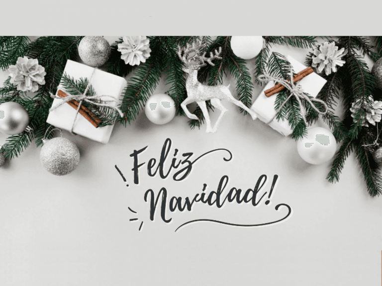 Felicitación de Navidad con adornos
